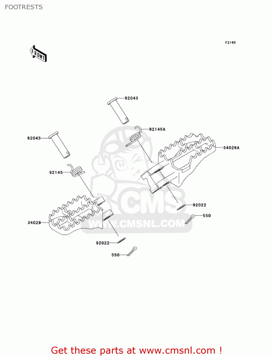 FOOTRESTS KX250-M1 KX250 2003 USA CANADA