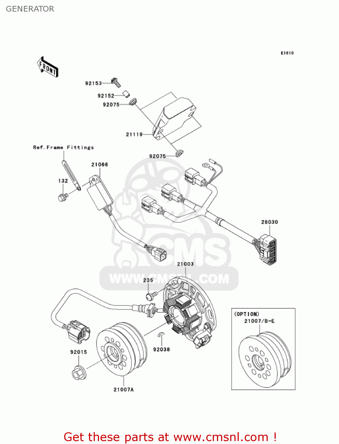 GENERATOR KX250-M1 KX250 2003 USA CANADA