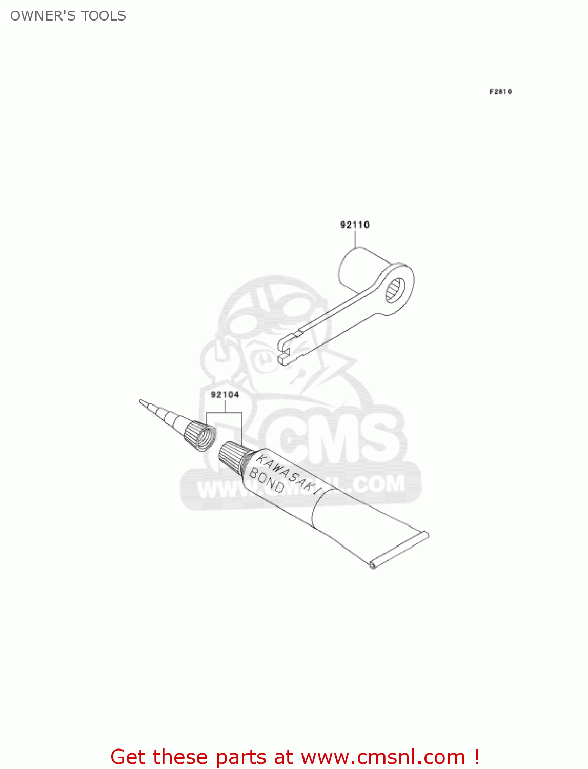 OWNER'S TOOLS KX250-M1 KX250 2003 USA CANADA