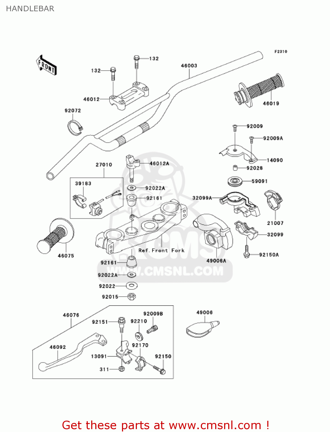 HANDLEBAR KX250-M1 KX250 2003 USA CANADA