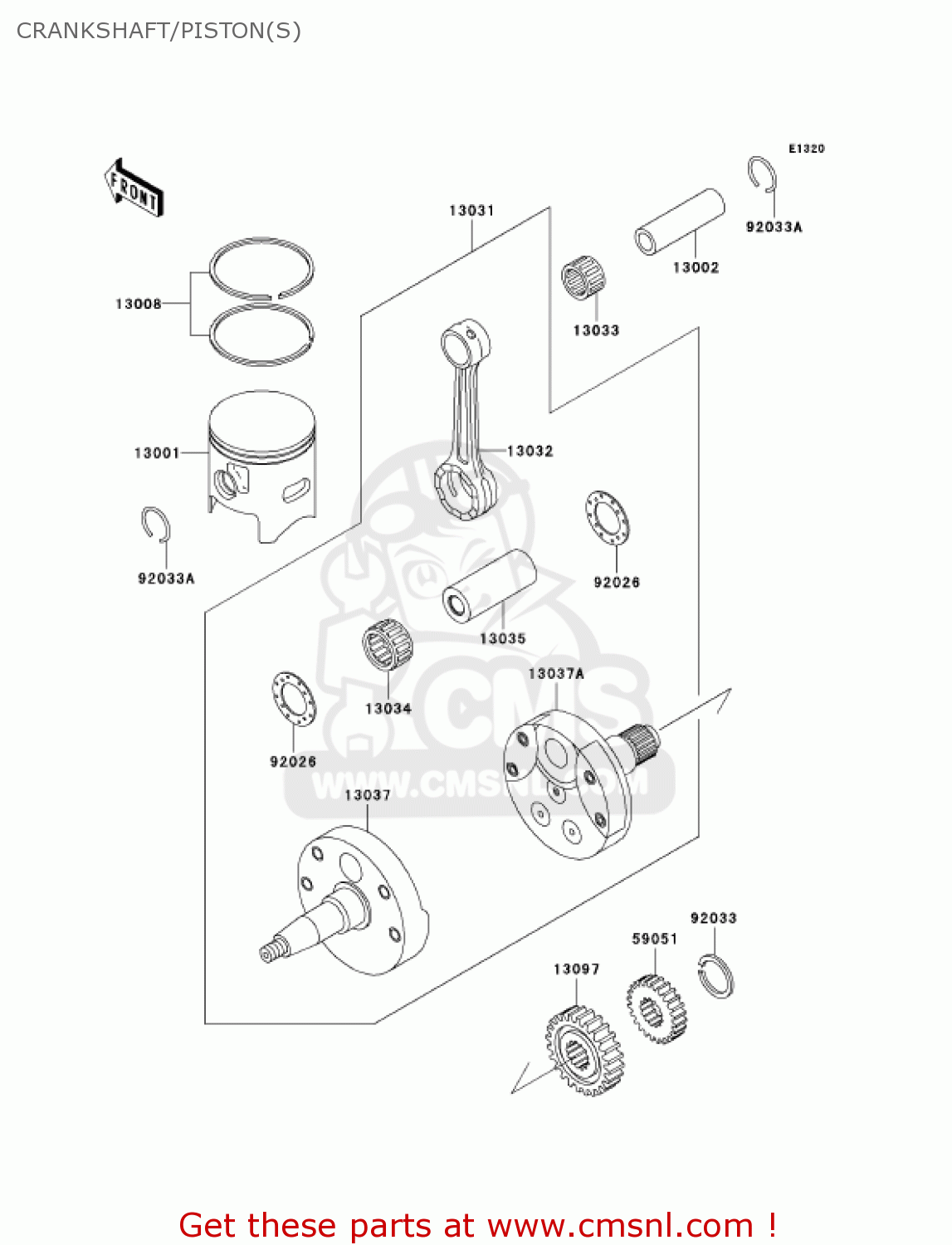 CRANKSHAFT/PISTON(S) KX250-M1 KX250 2003 USA CANADA