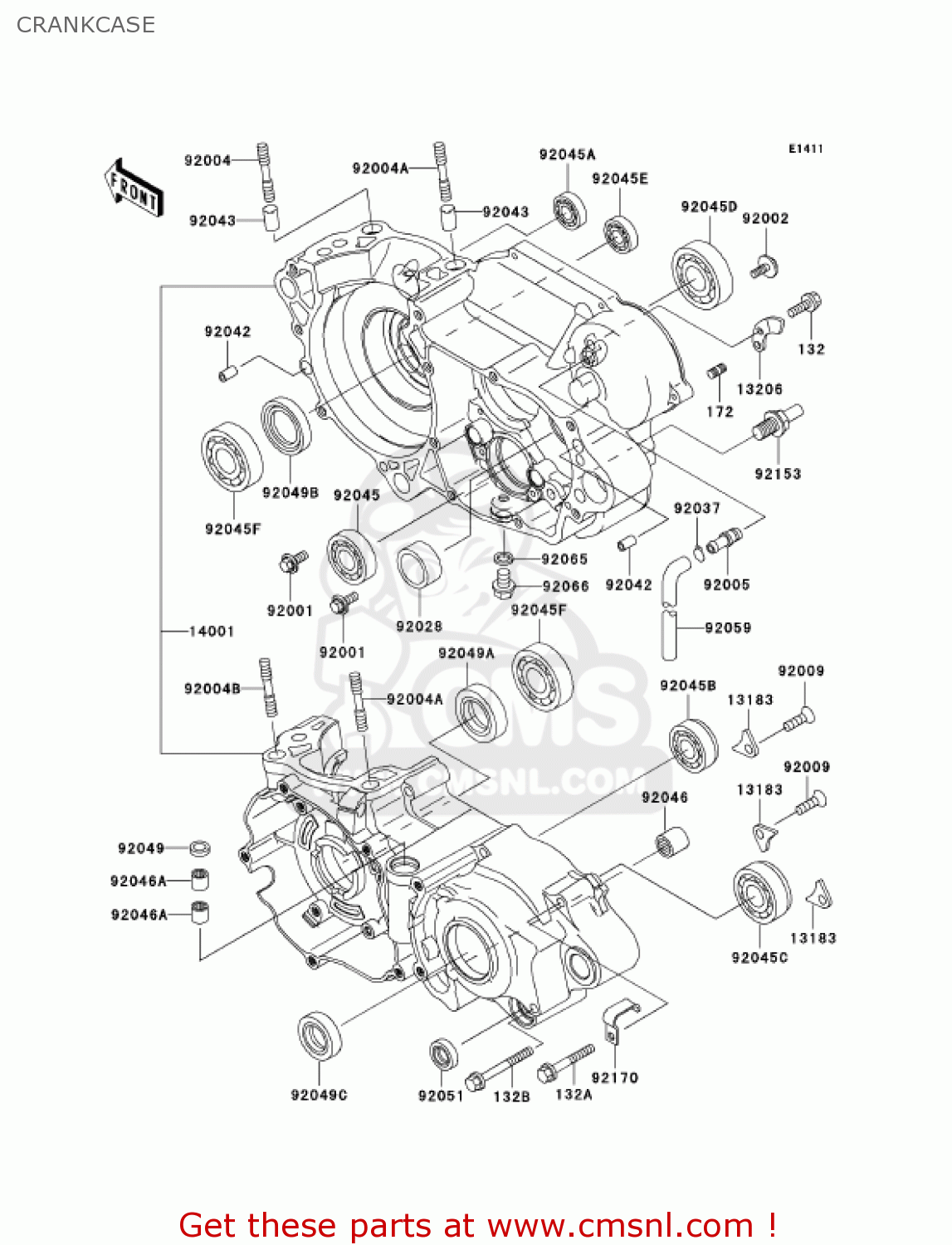 CRANKCASE KX250-M1 KX250 2003 USA CANADA