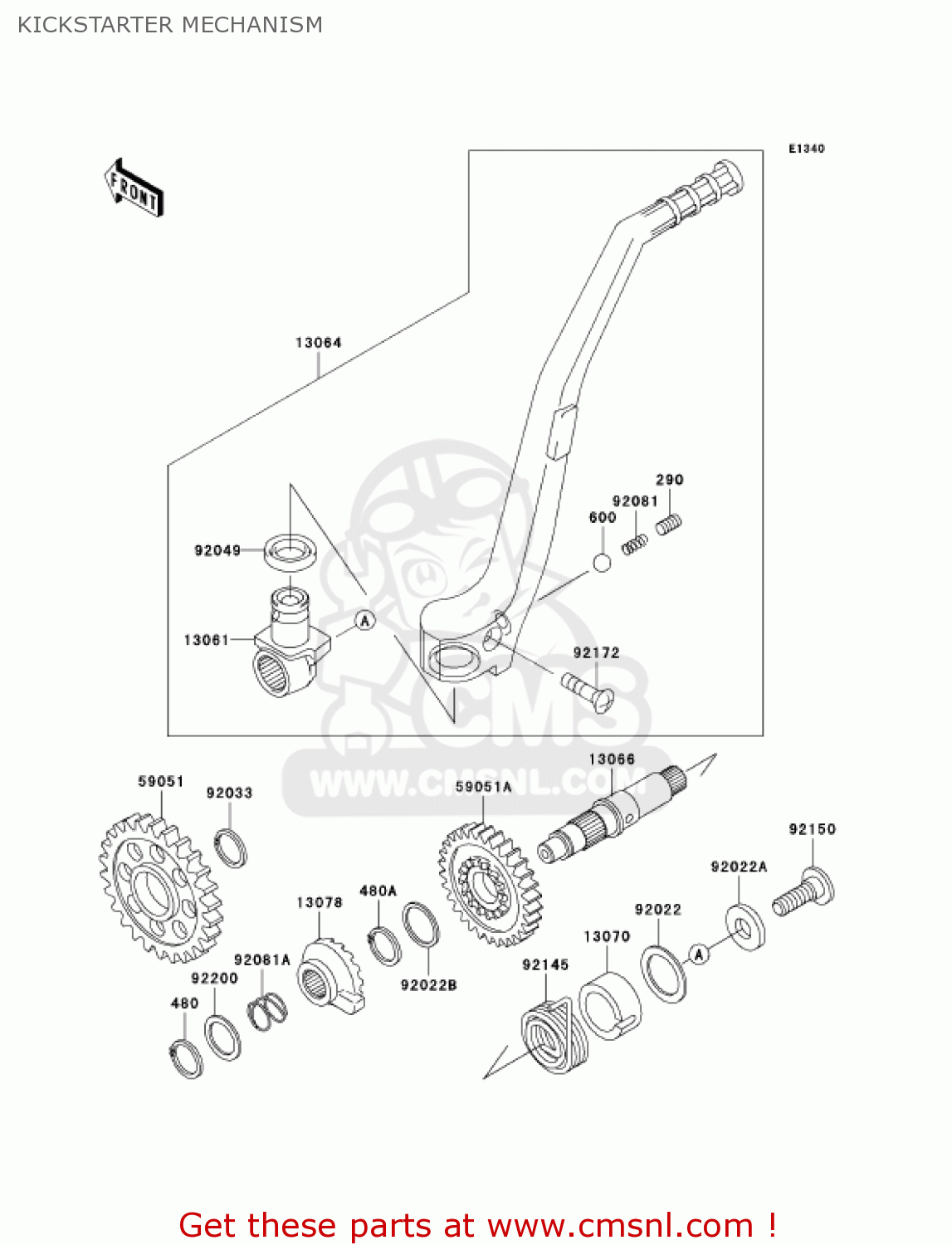 KICKSTARTER MECHANISM KX250-M1 KX250 2003 USA CANADA