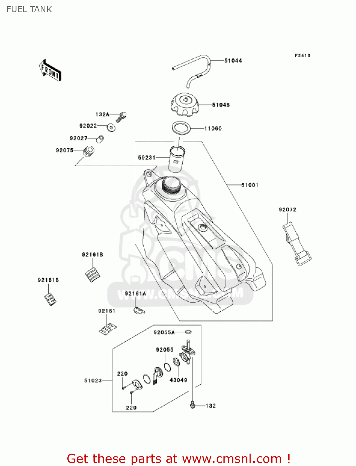 FUEL TANK KX250-M1 KX250 2003 USA CANADA