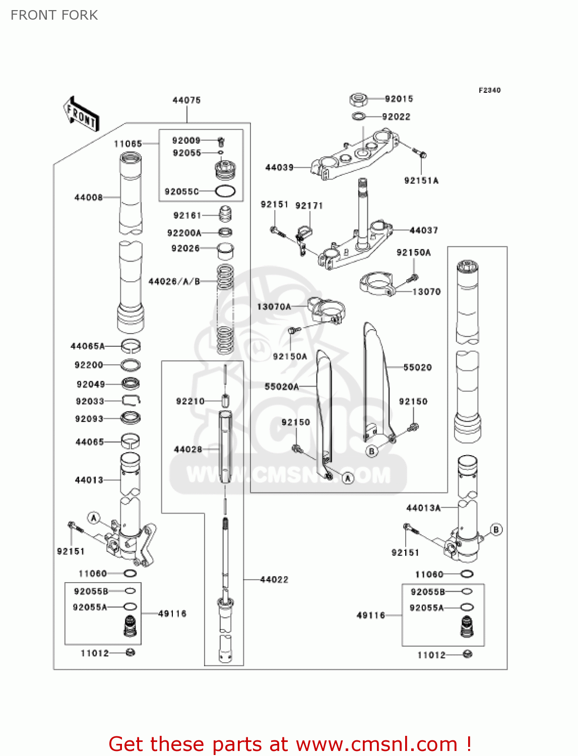 FRONT FORK KX250-M1 KX250 2003 USA CANADA
