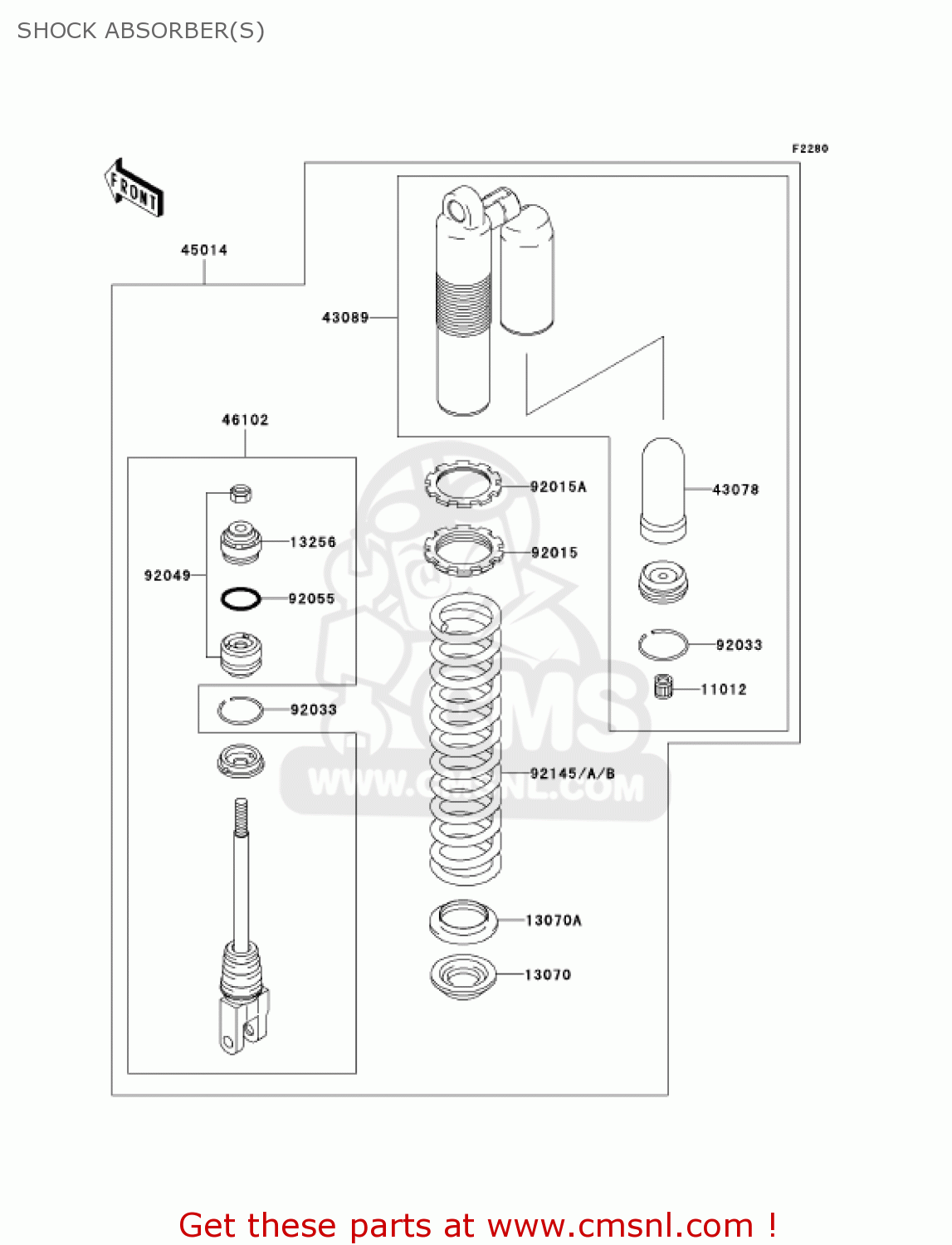 SHOCK ABSORBER(S) KX250-M1 KX250 2003 USA CANADA