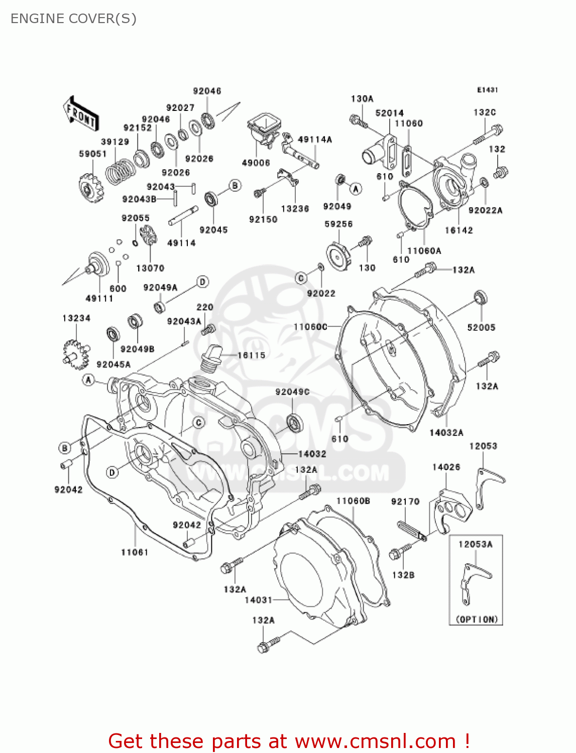 ENGINE COVER(S) KX250-M1 KX250 2003 USA CANADA