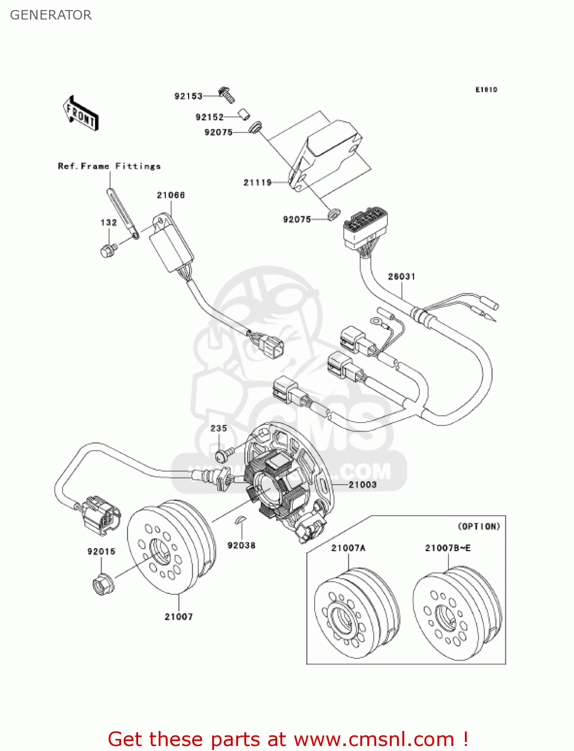 GENERATOR KX250-M2 KX250 2004 USA CANADA