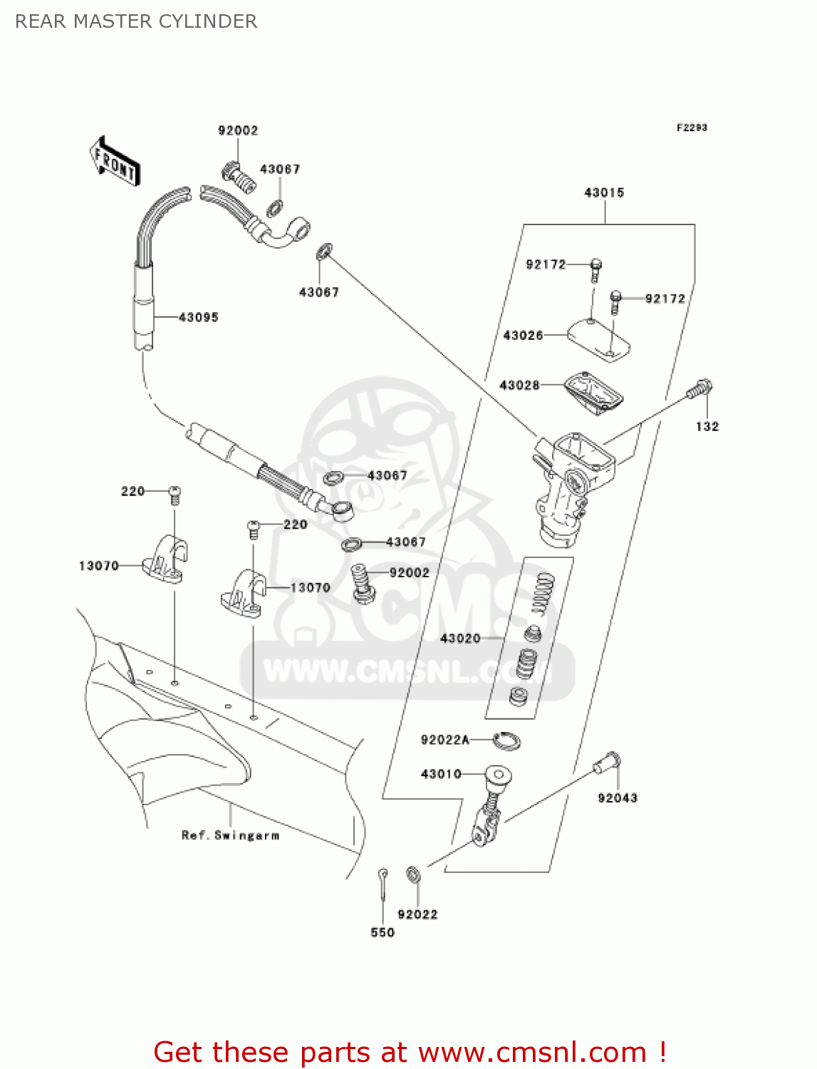 REAR MASTER CYLINDER KX250-M2 KX250 2004 USA CANADA