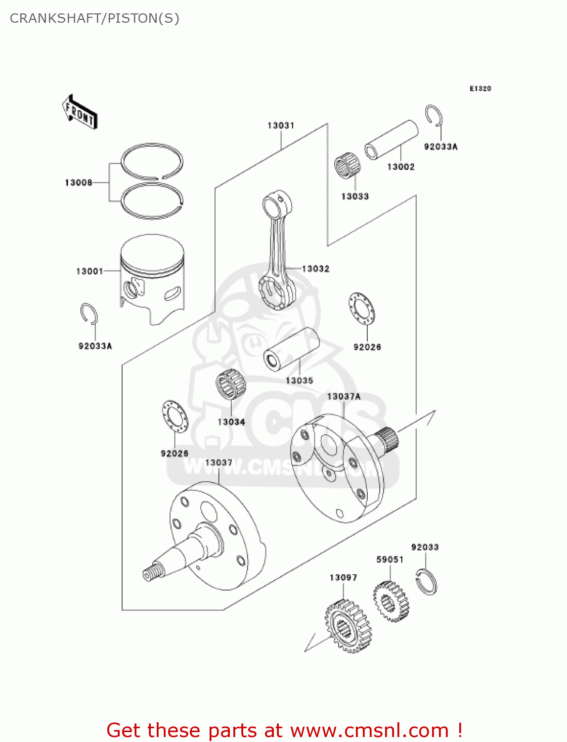 CRANKSHAFT/PISTON(S) KX250-M2 KX250 2004 USA CANADA