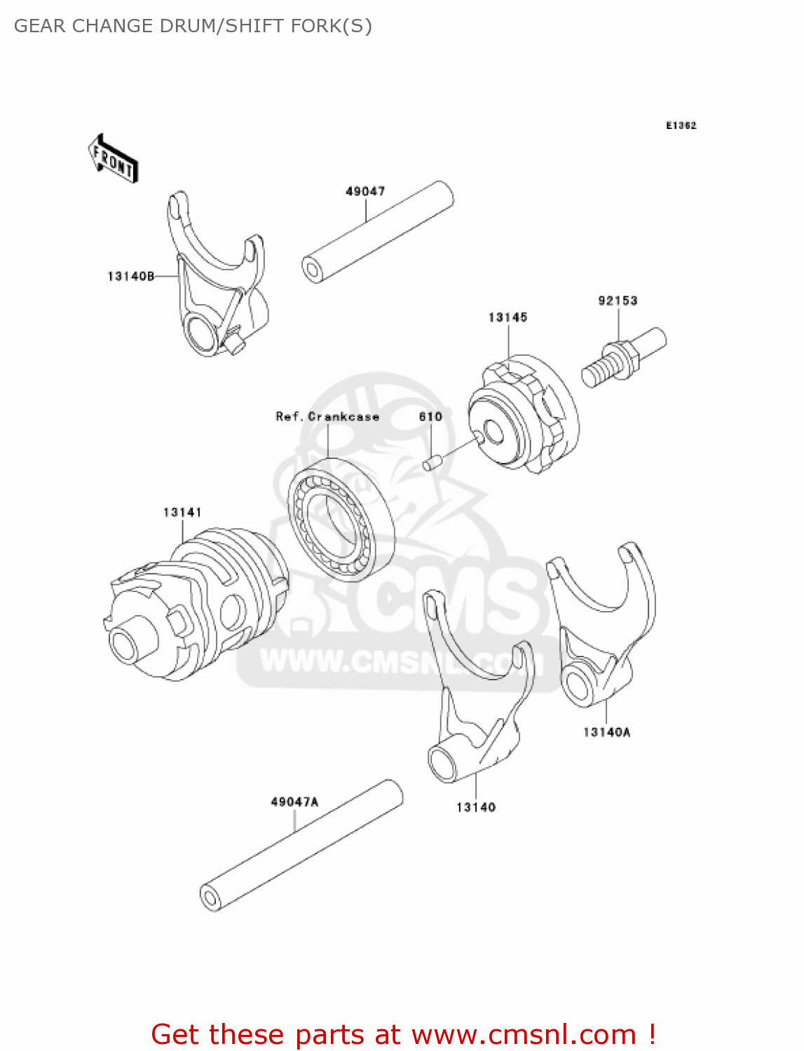 GEAR CHANGE DRUM/SHIFT FORK(S) KX250-M2 KX250 2004 USA CANADA