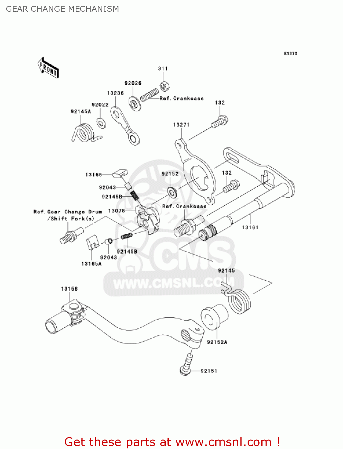GEAR CHANGE MECHANISM KX250-M2 KX250 2004 USA CANADA