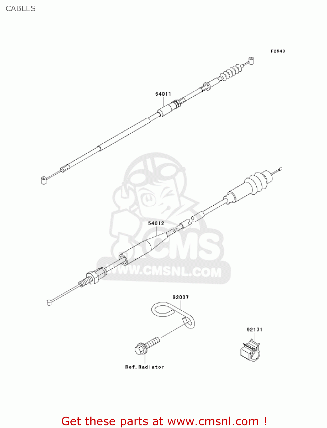 CABLES KX250-M2 KX250 2004 USA CANADA