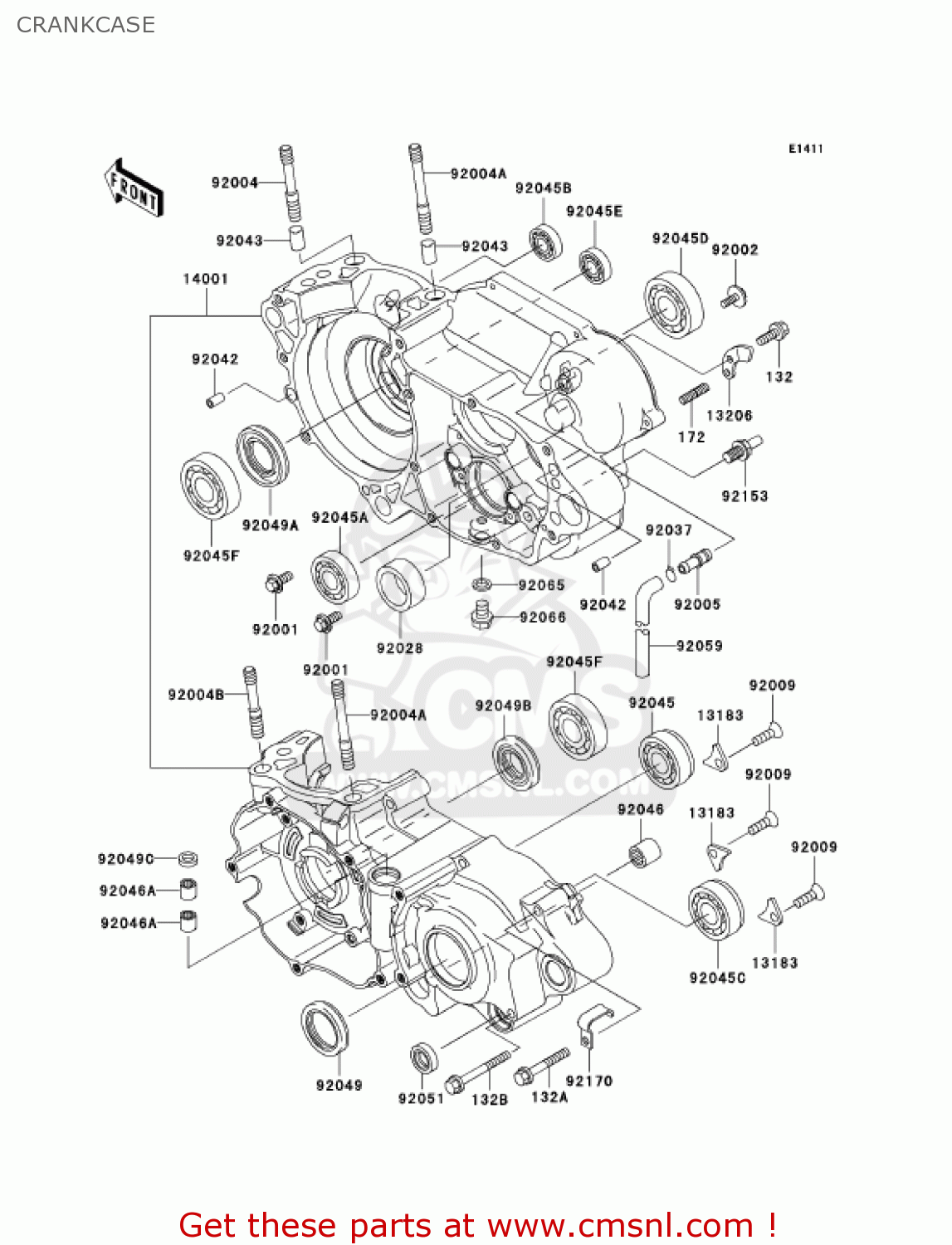 CRANKCASE KX250-M2 KX250 2004 USA CANADA