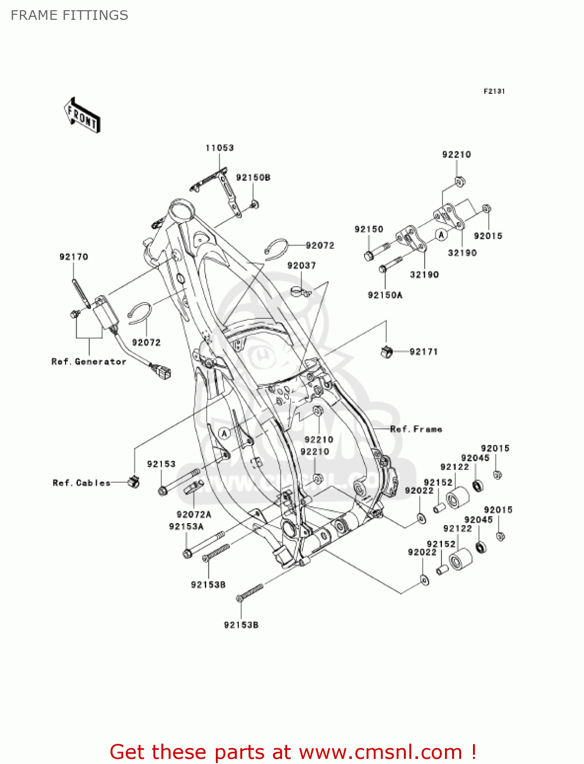 FRAME FITTINGS KX250-M2 KX250 2004 USA CANADA