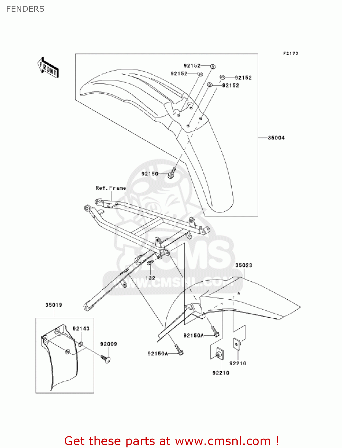 FENDERS KX250-M2 KX250 2004 USA CANADA