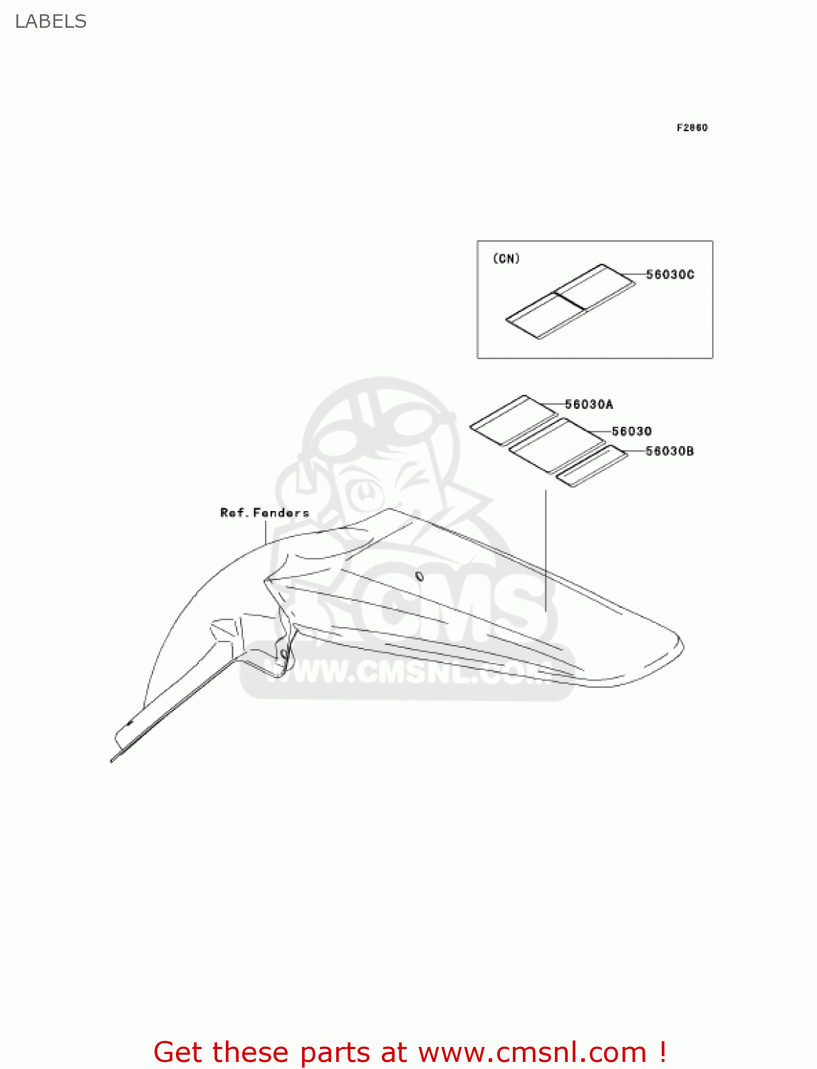 LABELS KX250-N1 KX250F 2004 USA CANADA