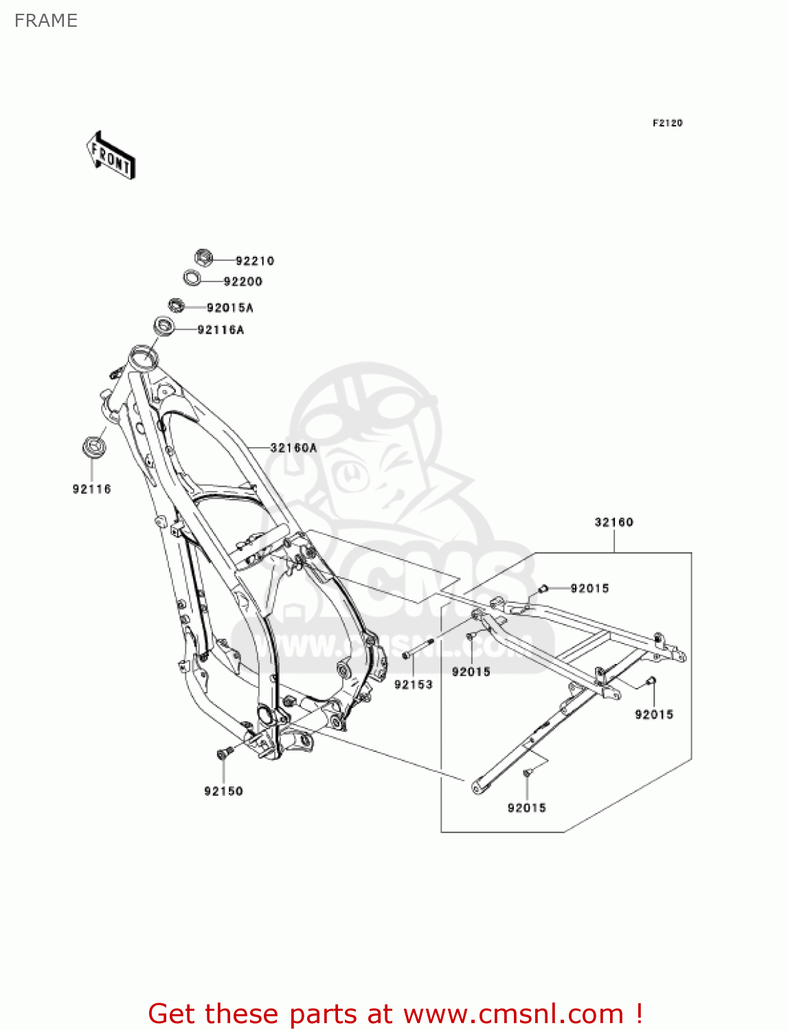 FRAME KX250-N1 KX250F 2004 USA CANADA