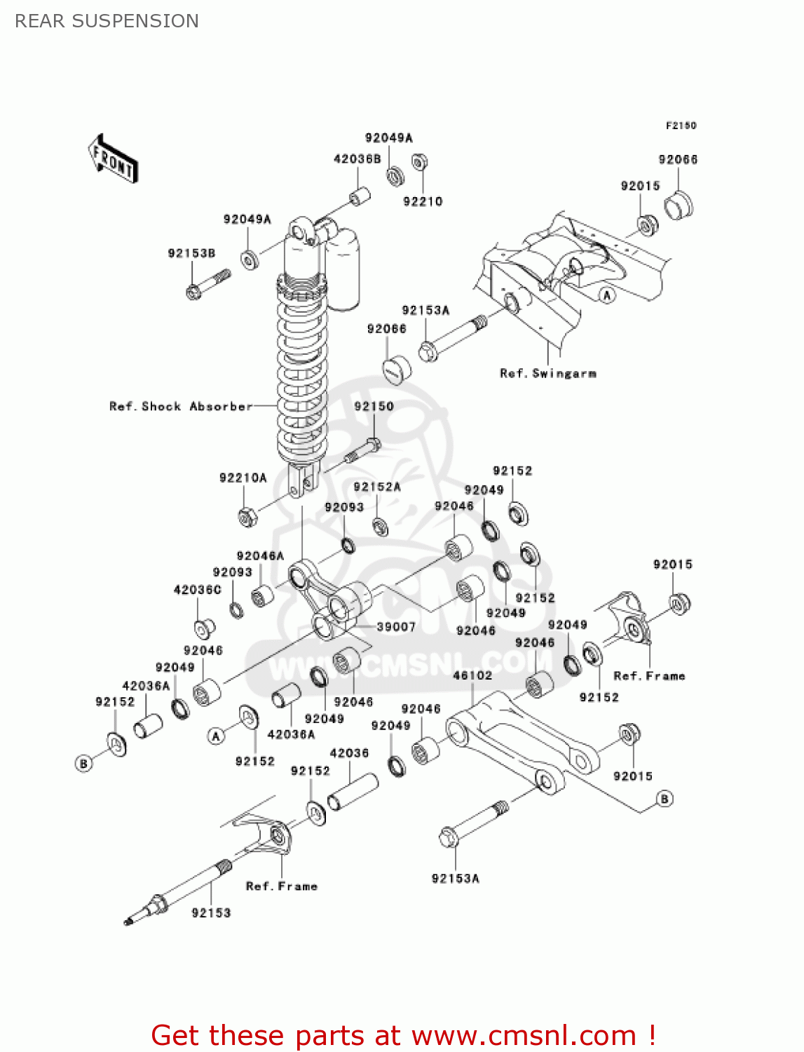 REAR SUSPENSION KX250-N1 KX250F 2004 USA CANADA