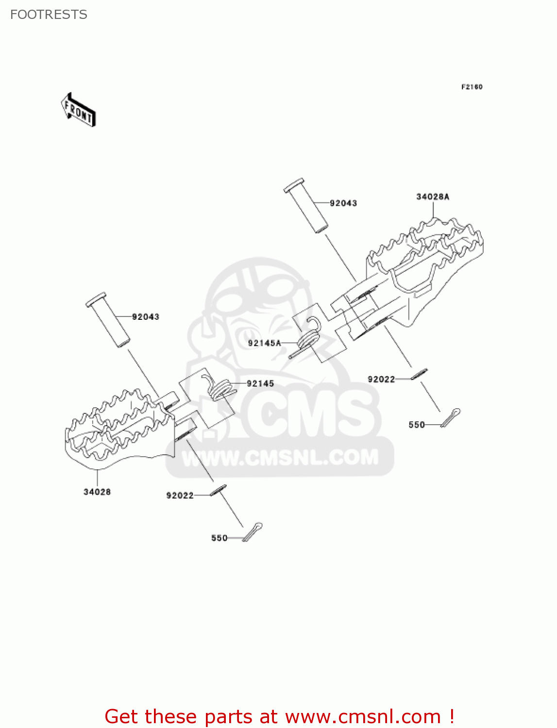 FOOTRESTS KX250-N1 KX250F 2004 USA CANADA