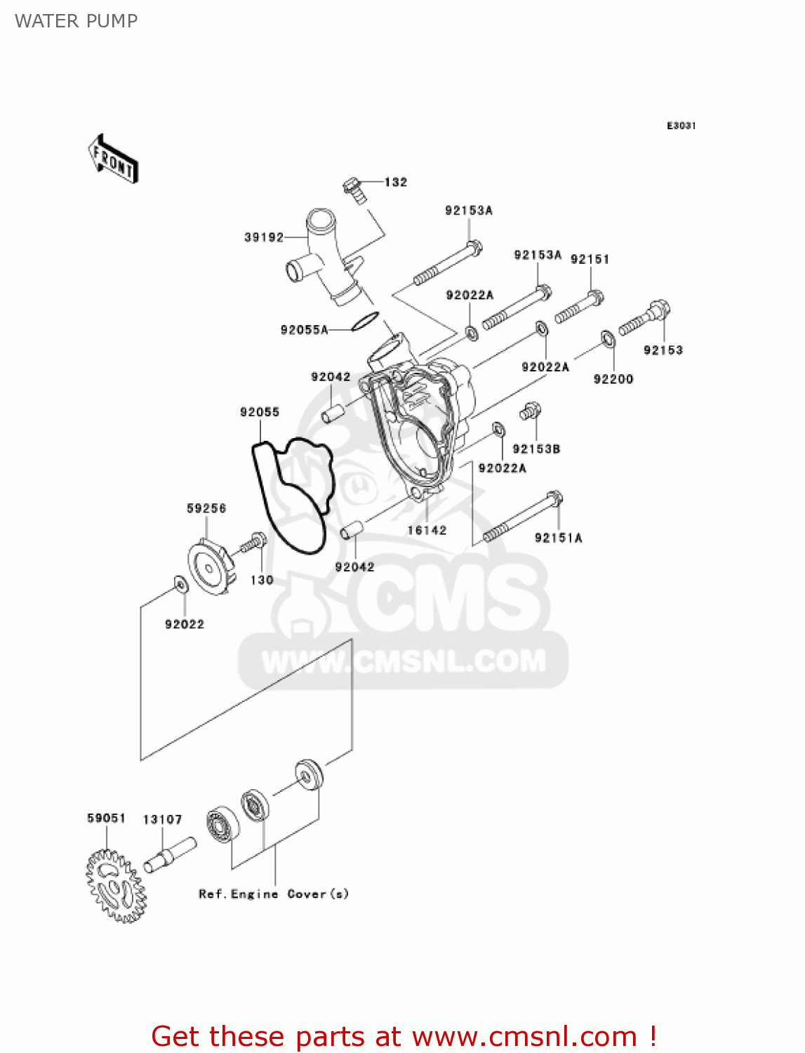 WATER PUMP KX250-N1 KX250F 2004 USA CANADA