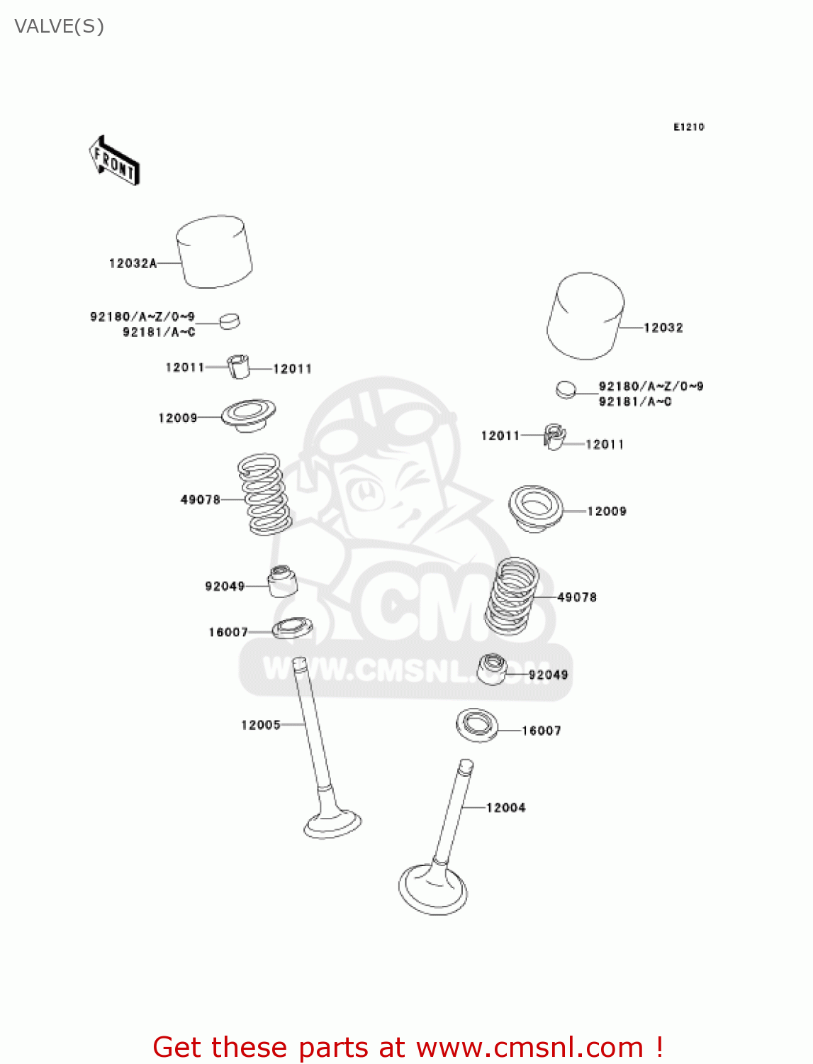 VALVE(S) KX250-N1 KX250F 2004 USA CANADA