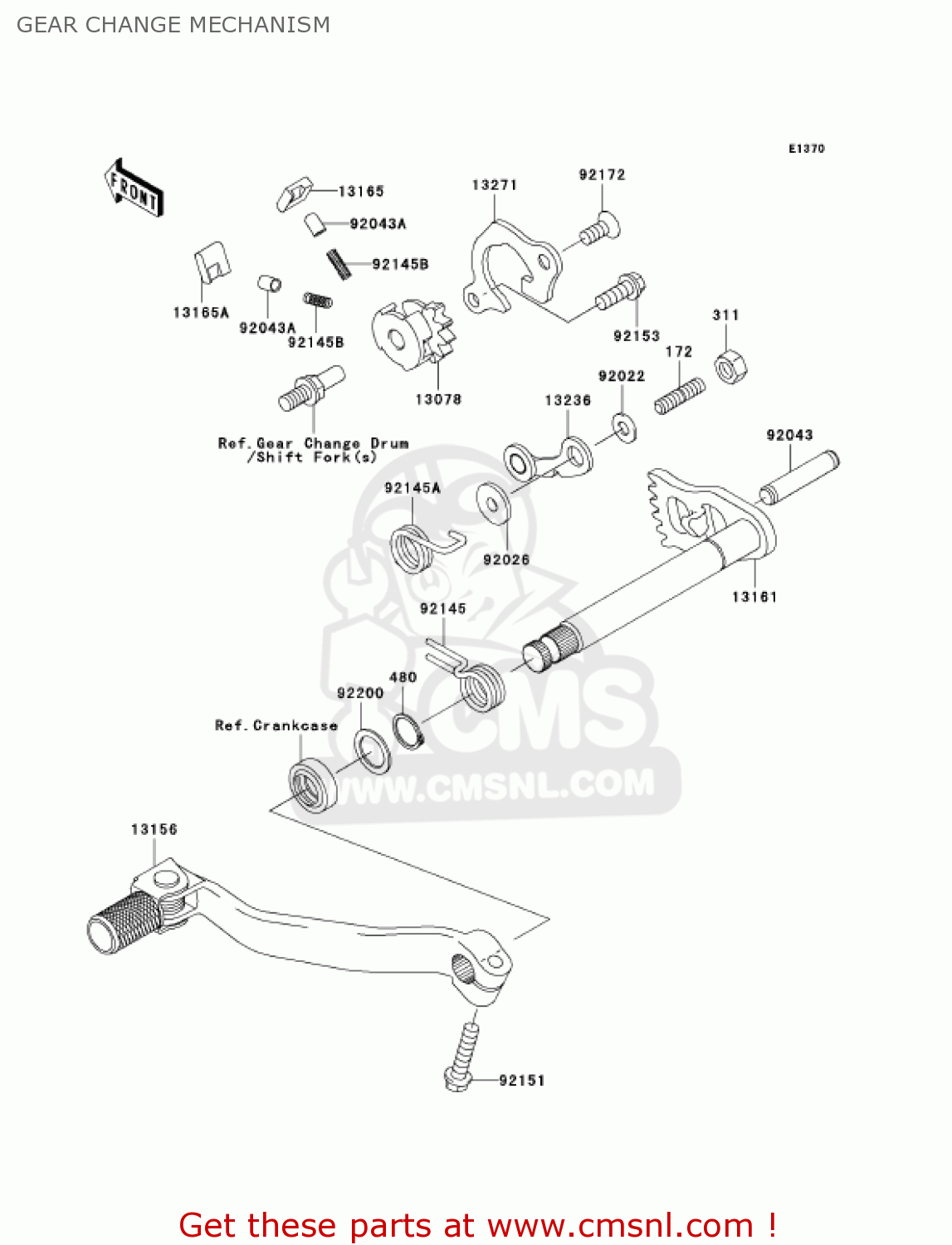 GEAR CHANGE MECHANISM KX250-N1 KX250F 2004 USA CANADA
