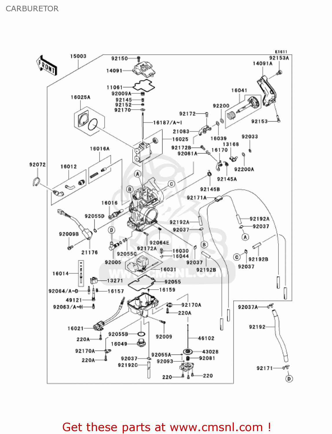 CARBURETOR KX250-N1 KX250F 2004 USA CANADA