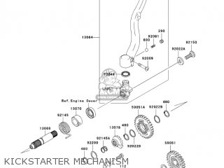 KICKSTARTER MECHANISM - KX250-N1 KX250F 2004 USA CANADA