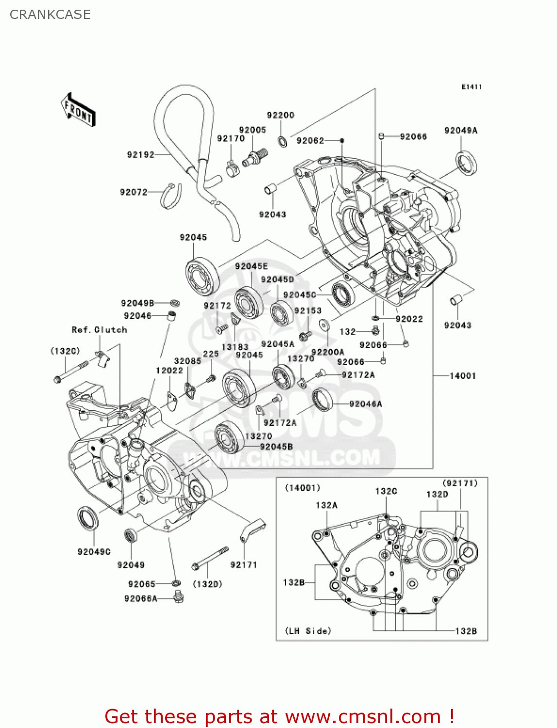 CRANKCASE KX250-N2 KX250F 2005 USA CANADA