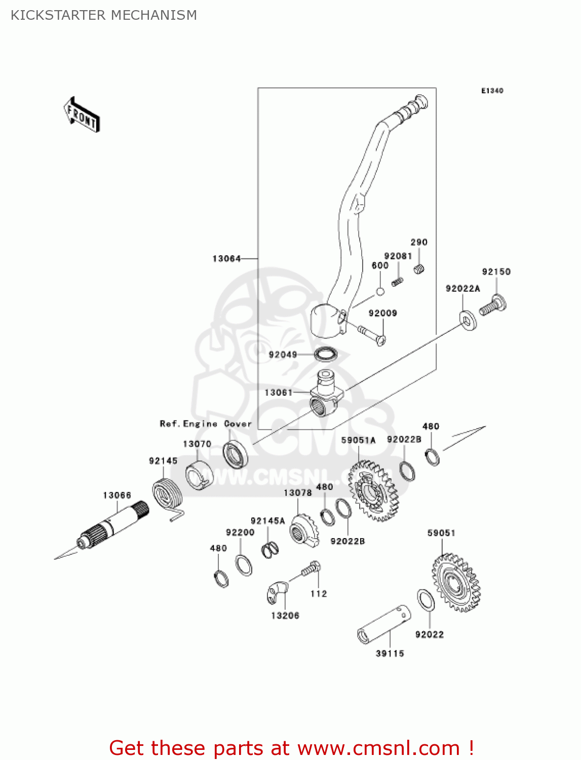 KICKSTARTER MECHANISM KX250-N2 KX250F 2005 USA CANADA