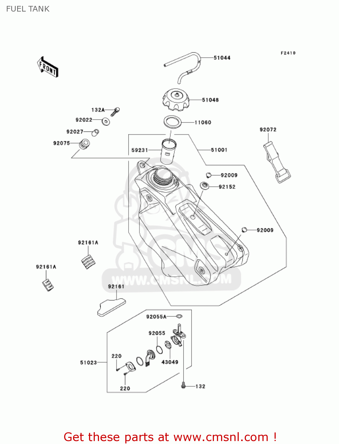FUEL TANK KX250-N2 KX250F 2005 USA CANADA