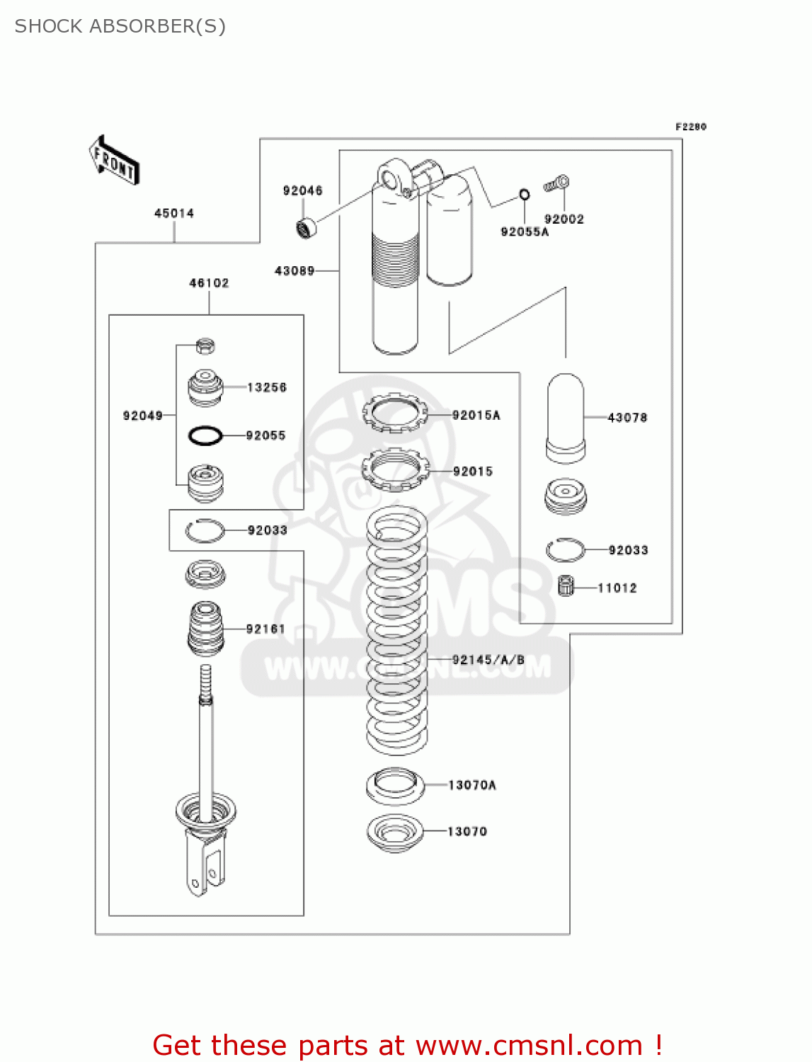 SHOCK ABSORBER(S) KX250-N2 KX250F 2005 USA CANADA