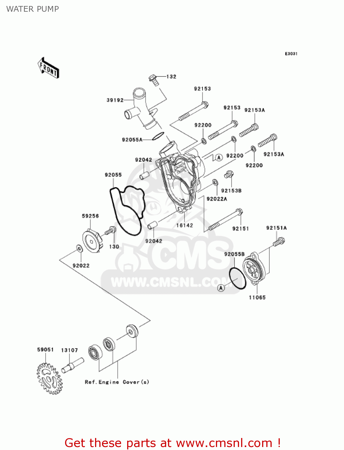 WATER PUMP KX250-N2 KX250F 2005 USA CANADA