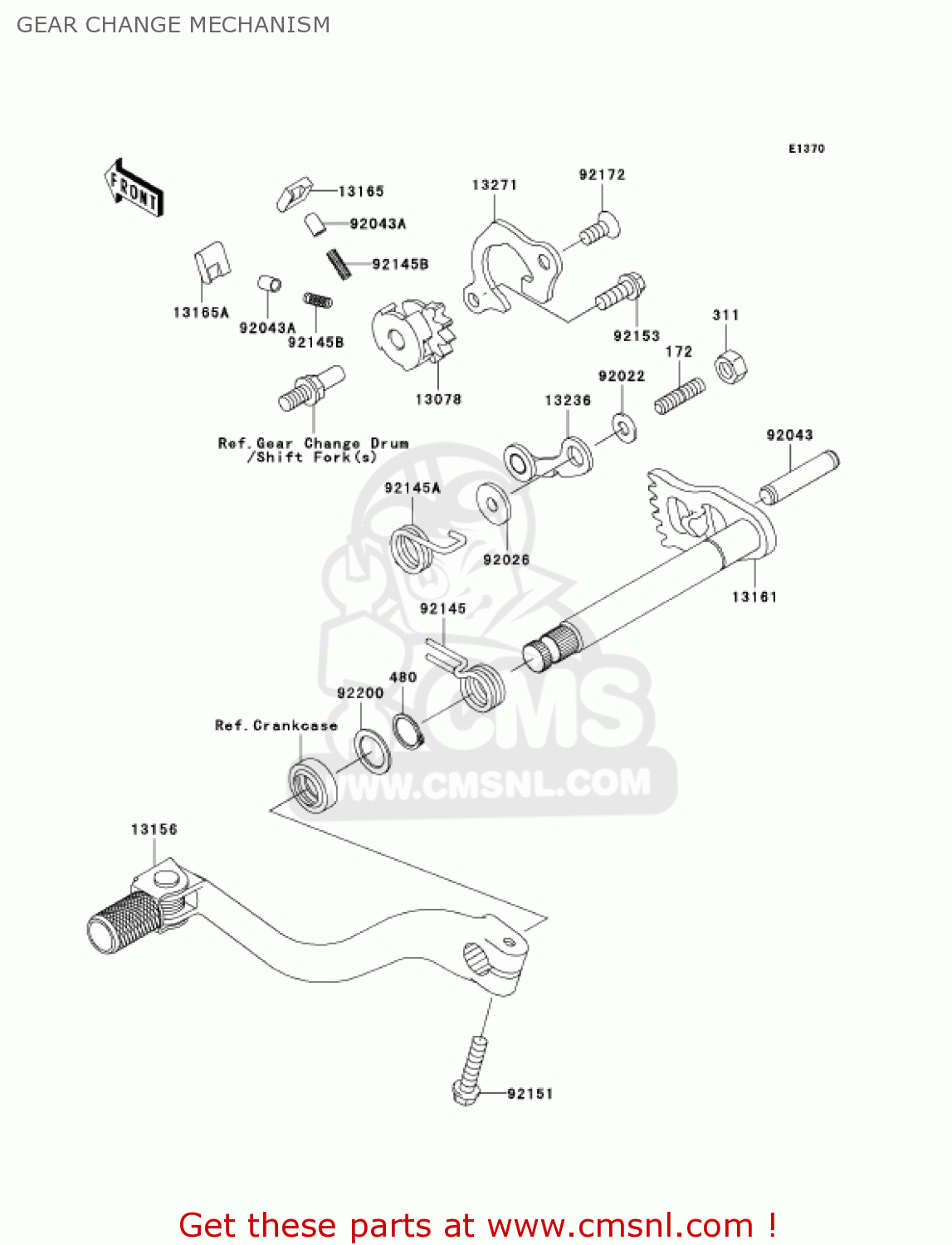 GEAR CHANGE MECHANISM KX250-N2 KX250F 2005 USA CANADA