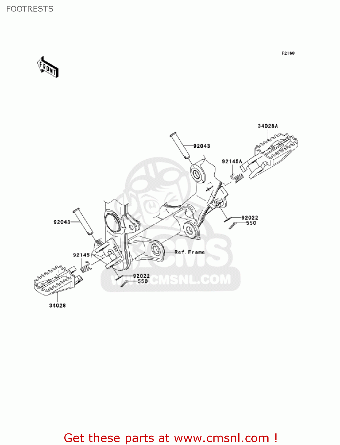 FOOTRESTS KX250-N2 KX250F 2005 USA CANADA