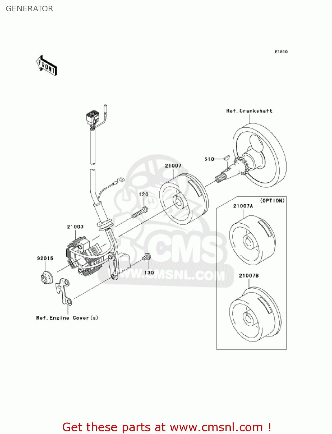 GENERATOR KX250-N2 KX250F 2005 USA CANADA