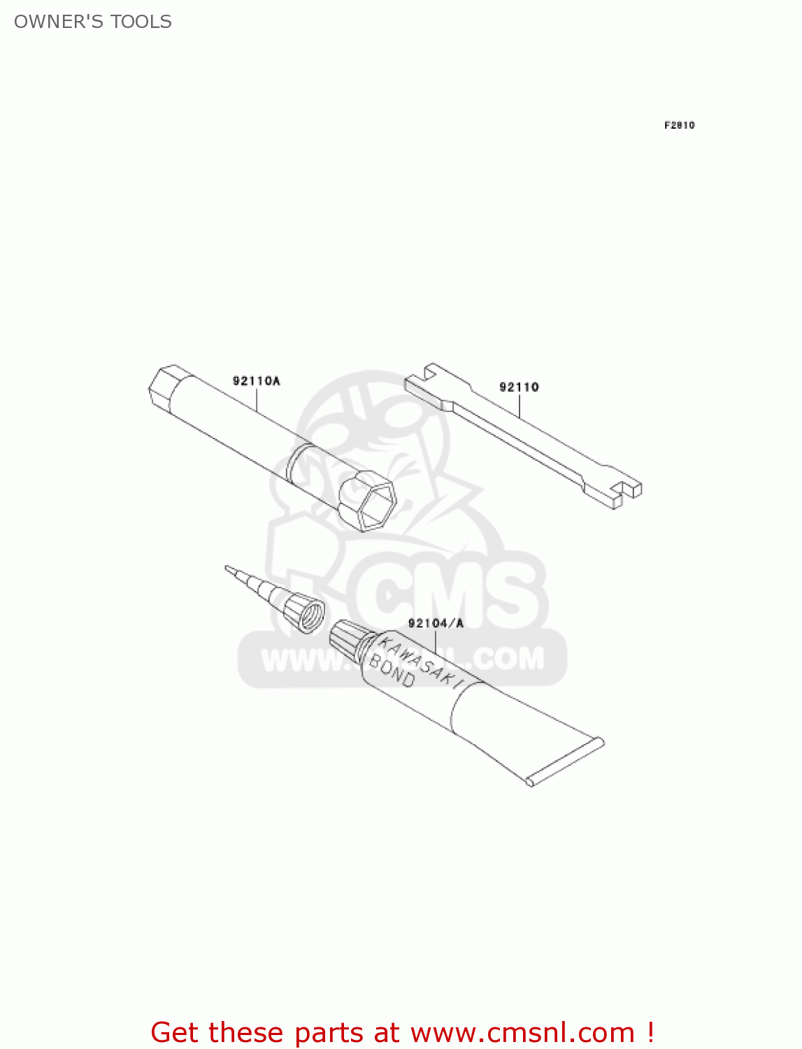 OWNER'S TOOLS KX250-N2 KX250F 2005 USA CANADA