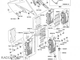 RADIATOR - KX250-N2 KX250F 2005 USA CANADA