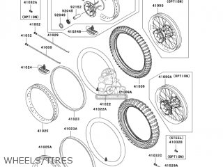 WHEELS/TIRES - KX250-N2 KX250F 2005 USA CANADA