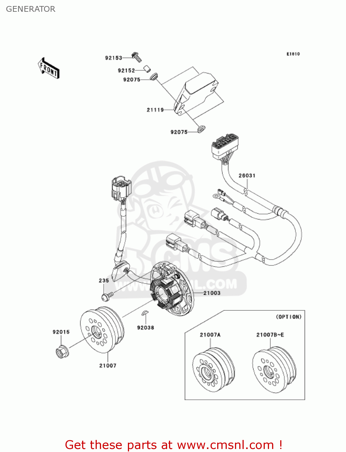 GENERATOR KX250-R1 KX250 2005 USA CANADA