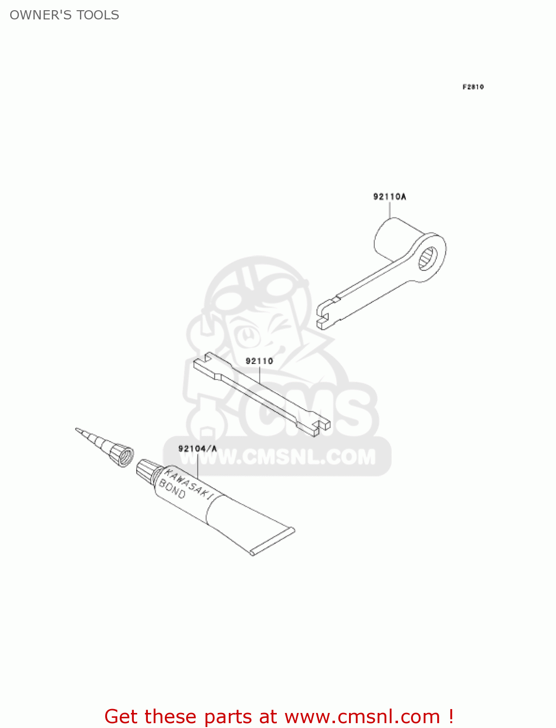 OWNER'S TOOLS KX250-R1 KX250 2005 USA CANADA