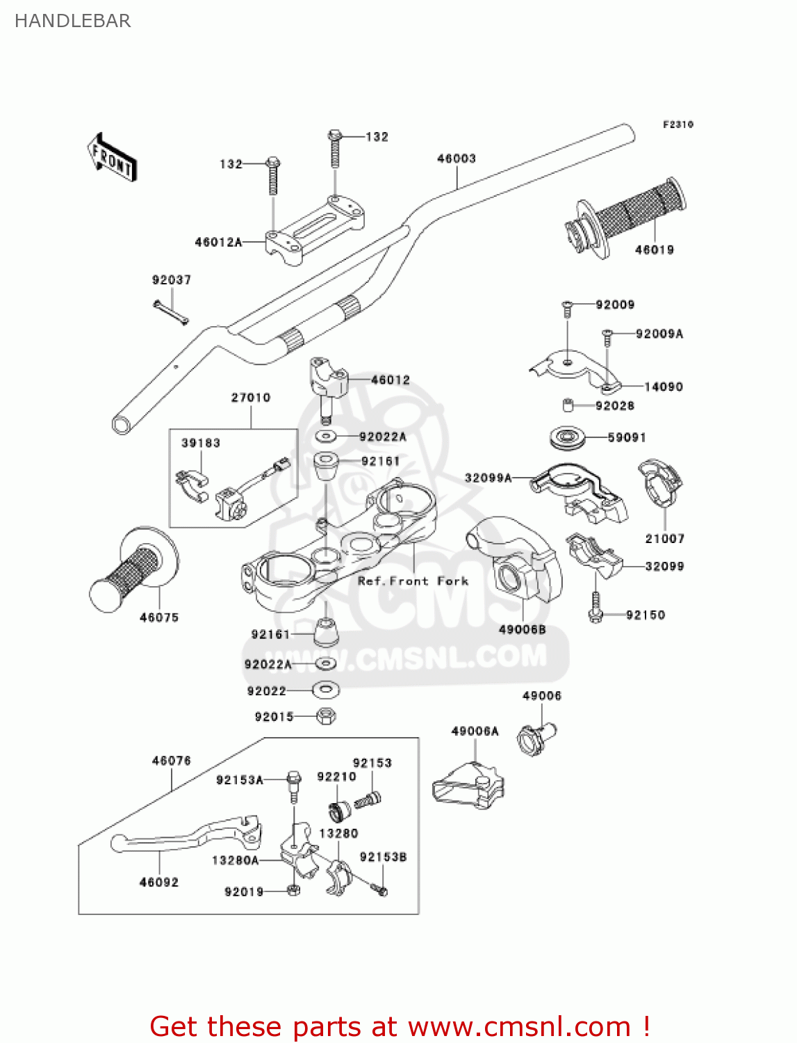 HANDLEBAR KX250-R1 KX250 2005 USA CANADA