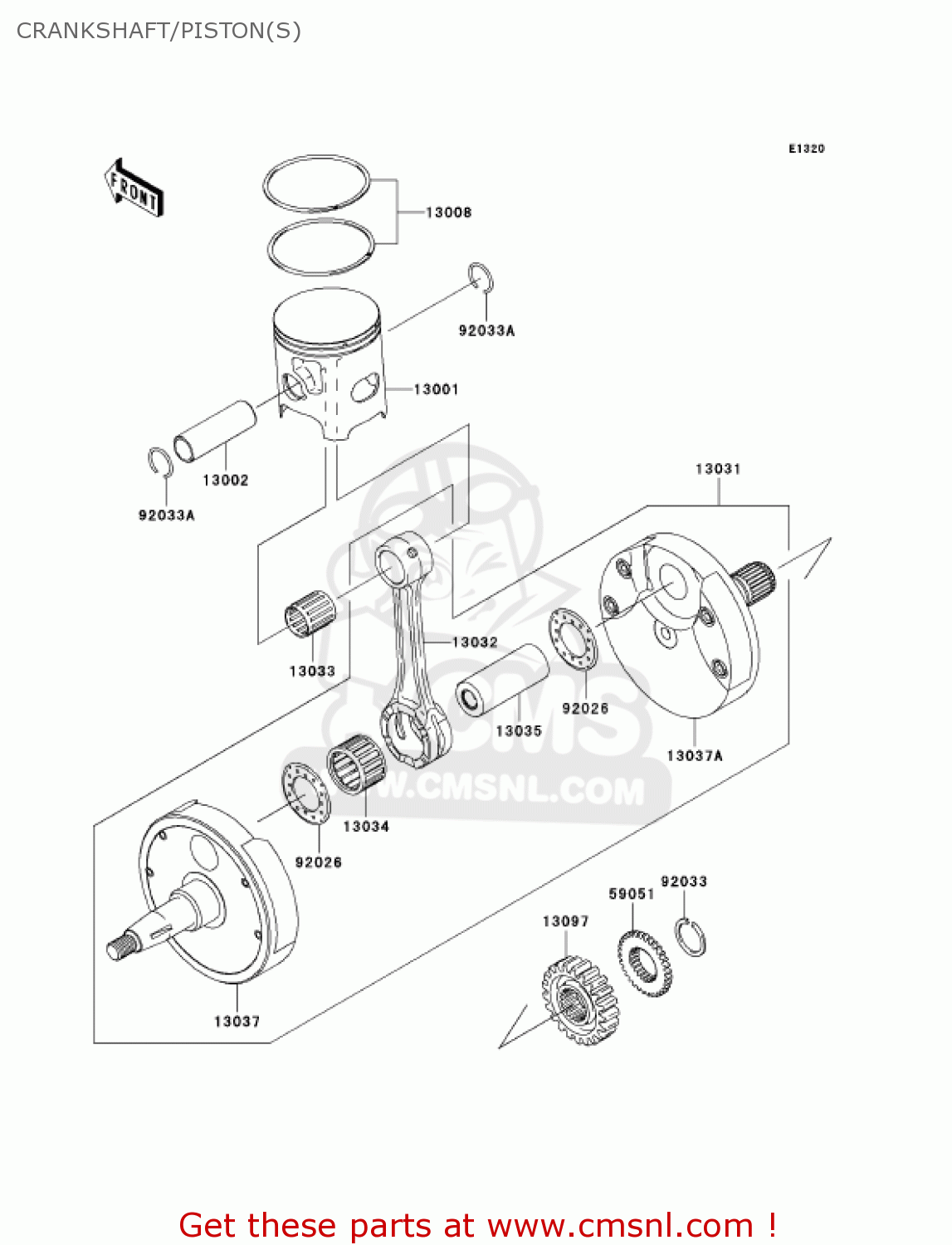 CRANKSHAFT/PISTON(S) KX250-R1 KX250 2005 USA CANADA