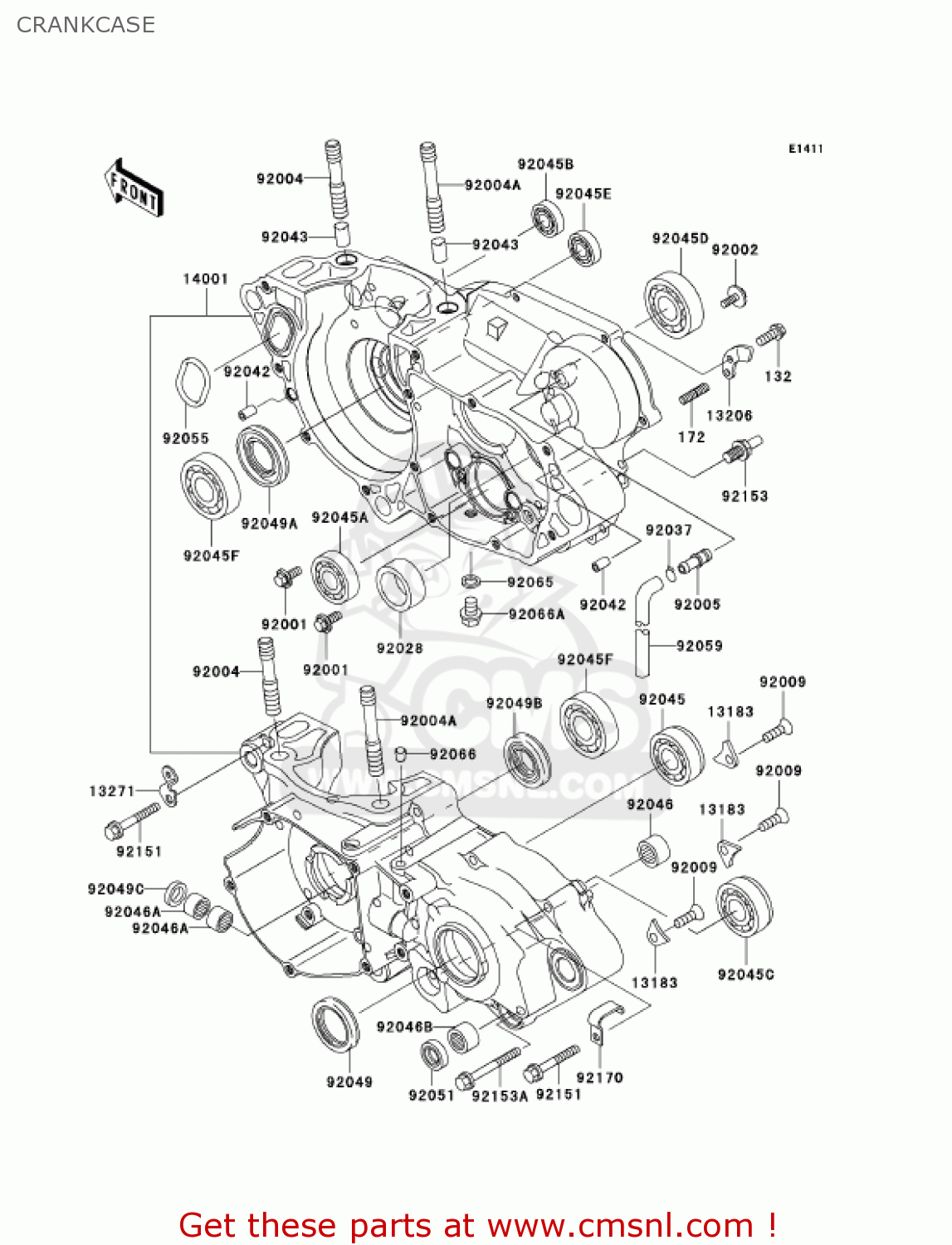 CRANKCASE KX250-R1 KX250 2005 USA CANADA