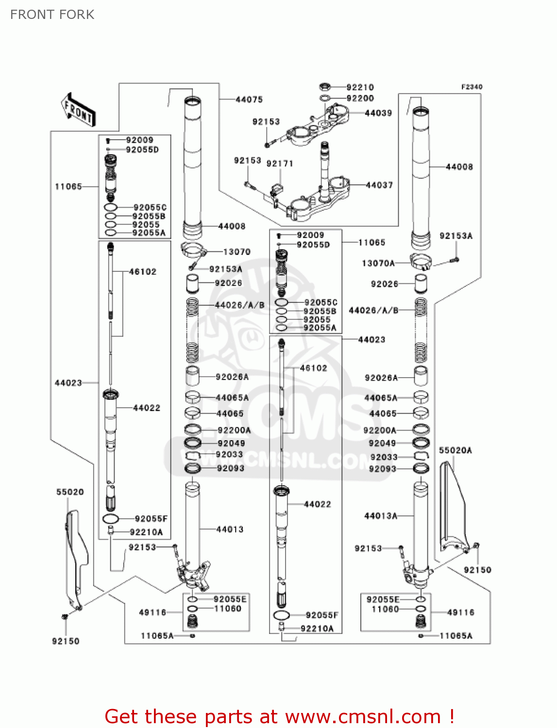 FRONT FORK KX250-R1 KX250 2005 USA CANADA
