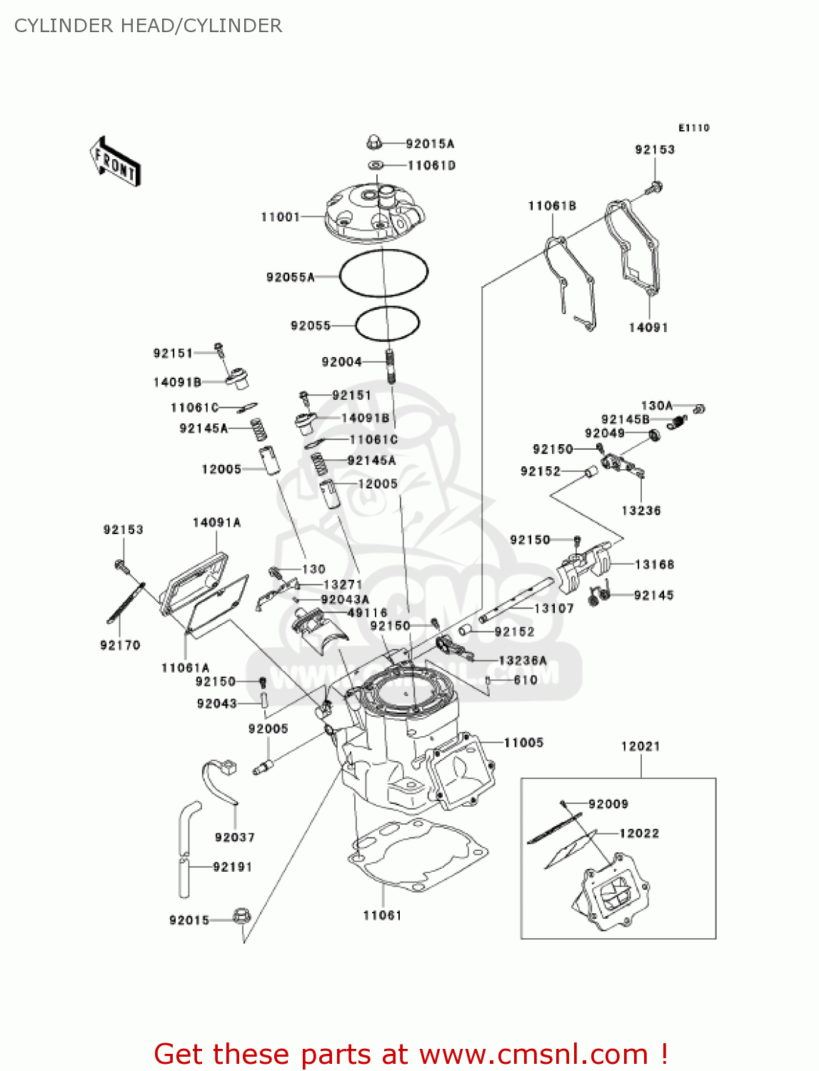 CYLINDER HEAD/CYLINDER KX250-R1 KX250 2005 USA CANADA