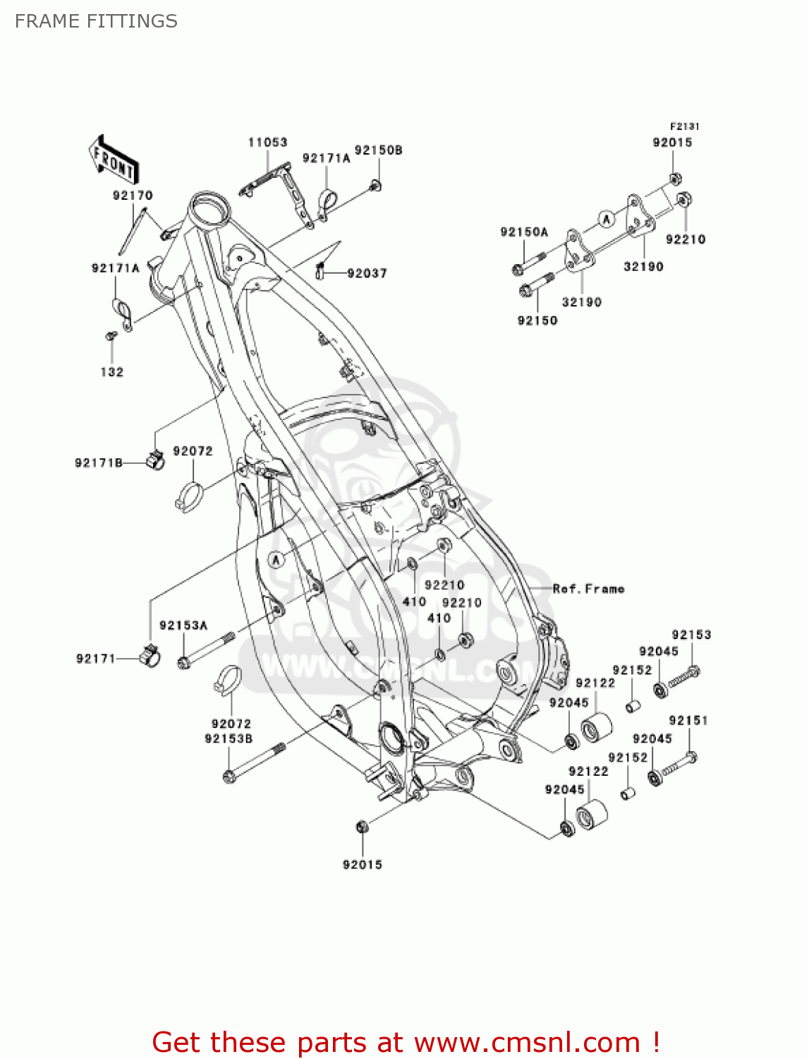 FRAME FITTINGS KX250-R1 KX250 2005 USA CANADA