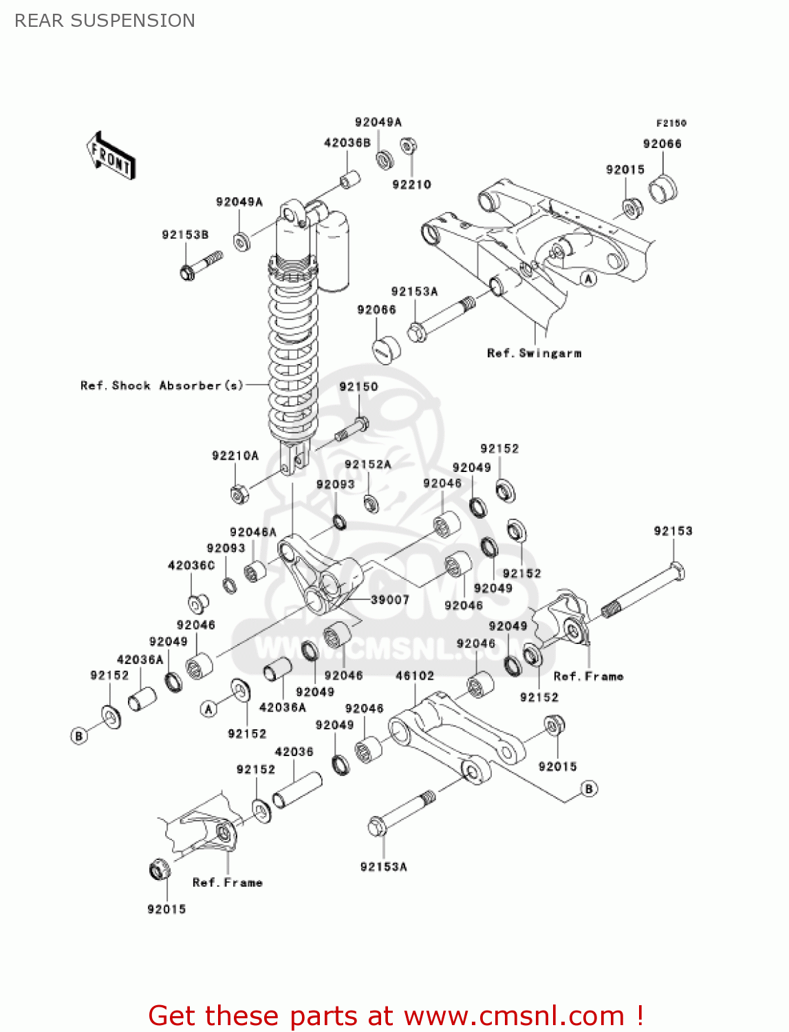 REAR SUSPENSION KX250-R1 KX250 2005 USA CANADA