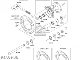 REAR HUB - KX250-R1 KX250 2005 USA CANADA